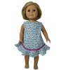 Doll Clothes Superstore Size 12 Matching Girl And Doll Blue Calico Flowers Dress - 3 of 4