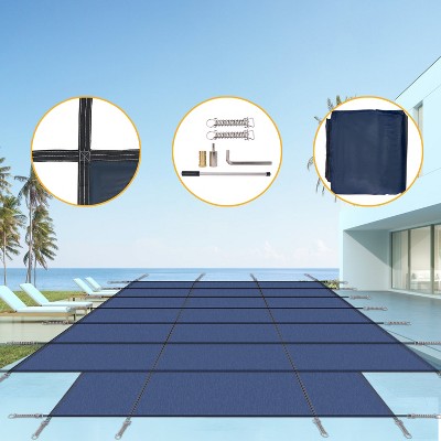 Inground Pool Safety Cover, Safety Pool Covers, Weather-Resistant Winter Swimming Pool Cover for Children & Pets, Triple Stitched for High Strength