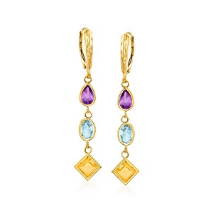 Ross-Simons 6.30 ct. t.w. Multi-Stone Drop Earrings in 14kt Yellow Gold - 1 of 3