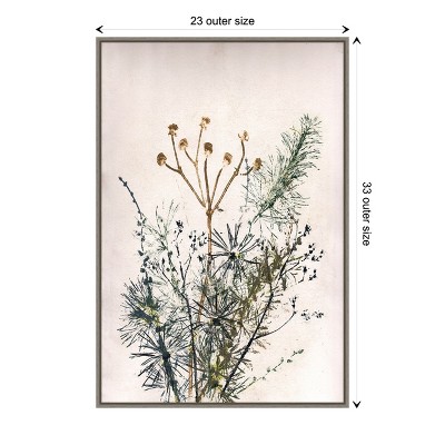 Botanic-Inspired Floral Canvas Print with Floating Frame, 23" x 33"