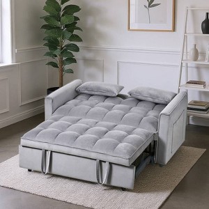 Sapphtopaz 52.75" Pull-out Couch Sofa - Convertible Sleeper Sofa Bed with Comfortable Upholstery, Space-Saving Furniture for Living Room, Bedroom - 1 of 3