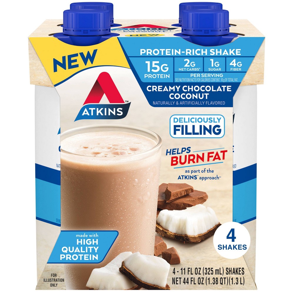 Atkins Ready to Drink Protein Shake - Creamy Chocolate Coconut - 44oz/4pk