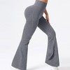 BABYYER Women Ribbed Flare Leggings, High Waist Stretchy Yoga Pants, Lightweight Workout Fitness Trousers - 4 of 4