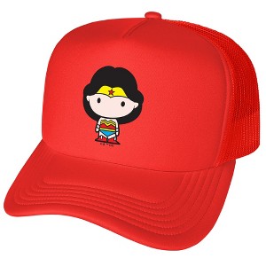 Wonder Woman Cute Chibi Character Foam Trucker Cap Red - 1 of 4