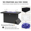 LayinSun 44" Propane Gas Fire Pit Table, 55000 BTU Rectangular Fire Pit with Glass Wind Guard Protective Cover for Outside - 3 of 4