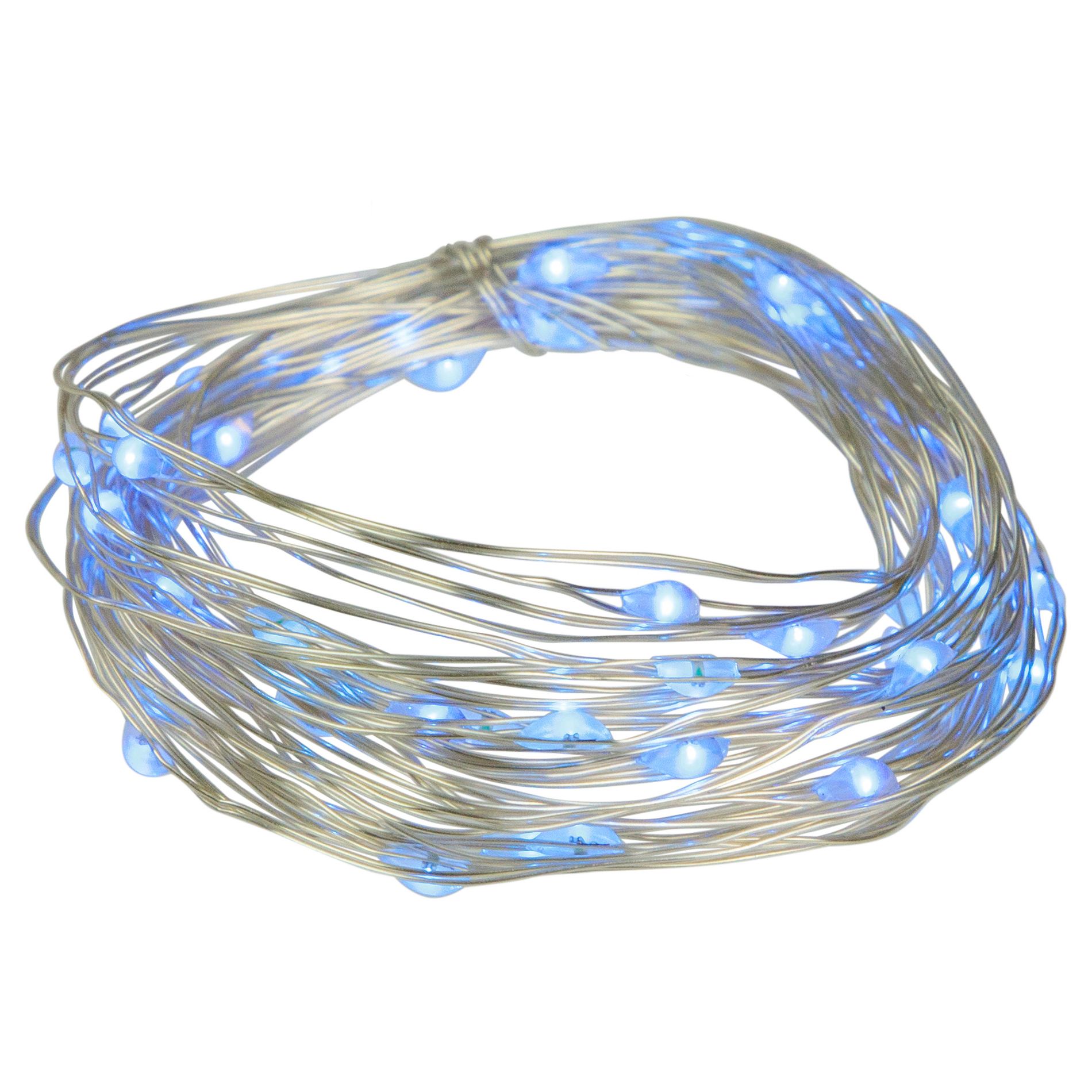 Northlight Micro Fairy Christmas Lights - Blue LED - 16' Copper Wire - 50ct