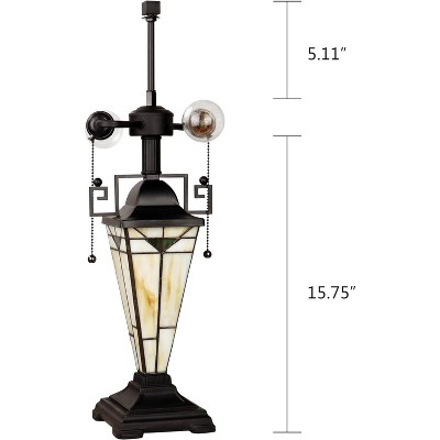 Theros 22.7" Bronze Stained Glass Mission Table Lamp