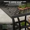 Mondawe 29 Inch Square Cast Aluminum Outdoor Patio Bistro Bar Table with Umbrella Hole, Black - 4 of 4