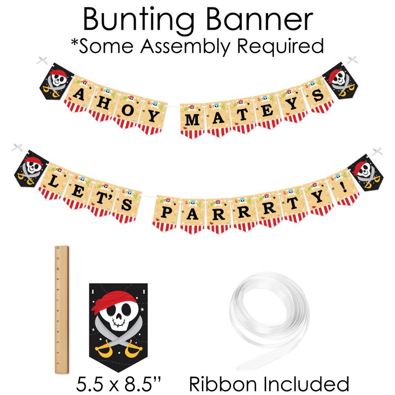 Big Dot of Happiness Pirate Ship Adventures - Banner and Photo Booth Decorations - Skull Birthday Party Supplies Kit - Doterrific Bundle, 5 of 8