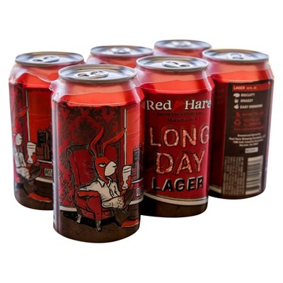 Red Hare Long Day Lager Beer - 6pk/12 fl oz Cans