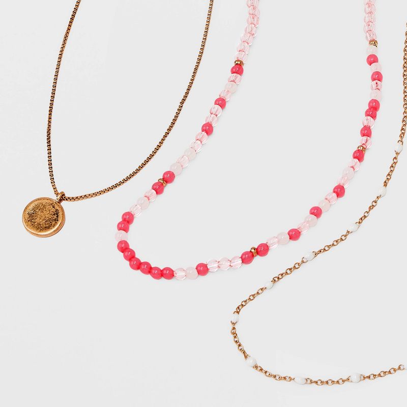 Medallion Layered Beaded Chain Necklace - Universal Thread™, 5 of 6