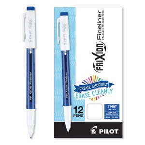 Pilot FriXion Erasable Stick Marker Pen 0.6 mm Blue Ink/Barrel Dozen 11467 - 1 of 2