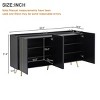 Luxurious Shoe Cabinet With Adjustable Shelves And 5 Metal Legs,Sideboard Cabinet With Gold Lines Doors,Shoe Cabinet For Living Room-Cuddlewood - 4 of 4