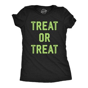 Womens Treat Or Treat T Shirt Funny Halloween Candy Scary Season Lovers Tee For Ladies - Crazy Dog Women's T Shirt - 1 of 4