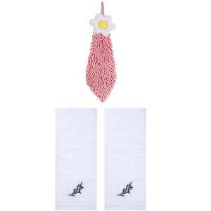 REGALWOVEN 3 Pcs Bathroom Home Decor Cotton Soft Absorbent Floral Hand Towel - 1 of 4