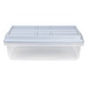 40 Quart Hefty® Hi-Rise™ Clear Storage Bin with Blue Lid - 24.04