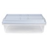 40 Quart Hefty® Hi-Rise™ Clear Storage Bin with Blue Lid - 24.04 L x 16.81  W x 7.8 Hgt.