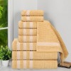 Zero Twist Cotton Ribbed Modern Geometric Border Assorted 9 Piece Bathroom Towel Set by Blue Nile Mills - 2 of 4