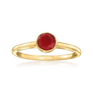 Ross-Simons 0.70 Carat Bezel-Set Ruby Ring in 18kt Gold Over Sterling - 1 of 4