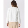 Allegra K Women's Faux Fur Long Sleeve Pockets Pearl Button Fluffy Cropped Cardigan Outerwear - 3 of 4
