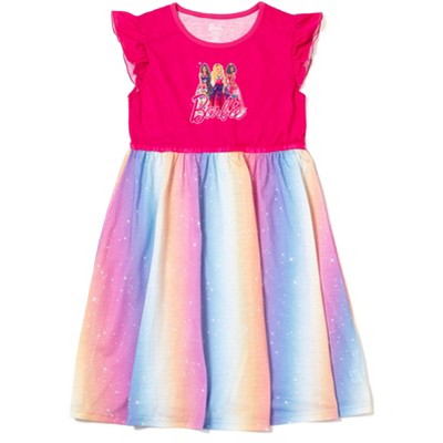 Barbie Big Girls Nightgown Pajamas Pink 10-12