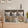 Ornavo Home 3 Pack Cotton Rope Shelf Storage Basket with Faux Leather Handles - 3 of 4