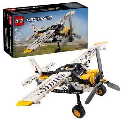 LEGO Technic Bush Plane Building Toy with Spinning Propeller, 4-Cylinder Piston Engine 42198