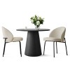 Small Dining Table Set for 2, Modern Round Pedestal Table and Upholstered Chairs with Metal Legs for Kitchen Nook or Dining Room-Tanpinhause - 4 of 4
