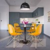 LeisureMod 5-Piece Dining Set with 35" Round Iron Pedestal Dining Table and 4 ABS Plastic Side Chairs with Gold Base - 2 of 4