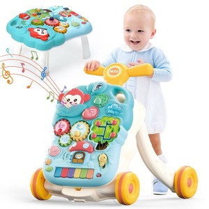 2-in-1 Baby Walker with Musical Play Table, Sit to Stand Toddler Learning Push Toys for 0-24 Months - 1 of 4