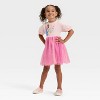 Toddler Girls' Ms. Rachel Jump Short Sleeve Tulle Dress - Pink - 4 of 4
