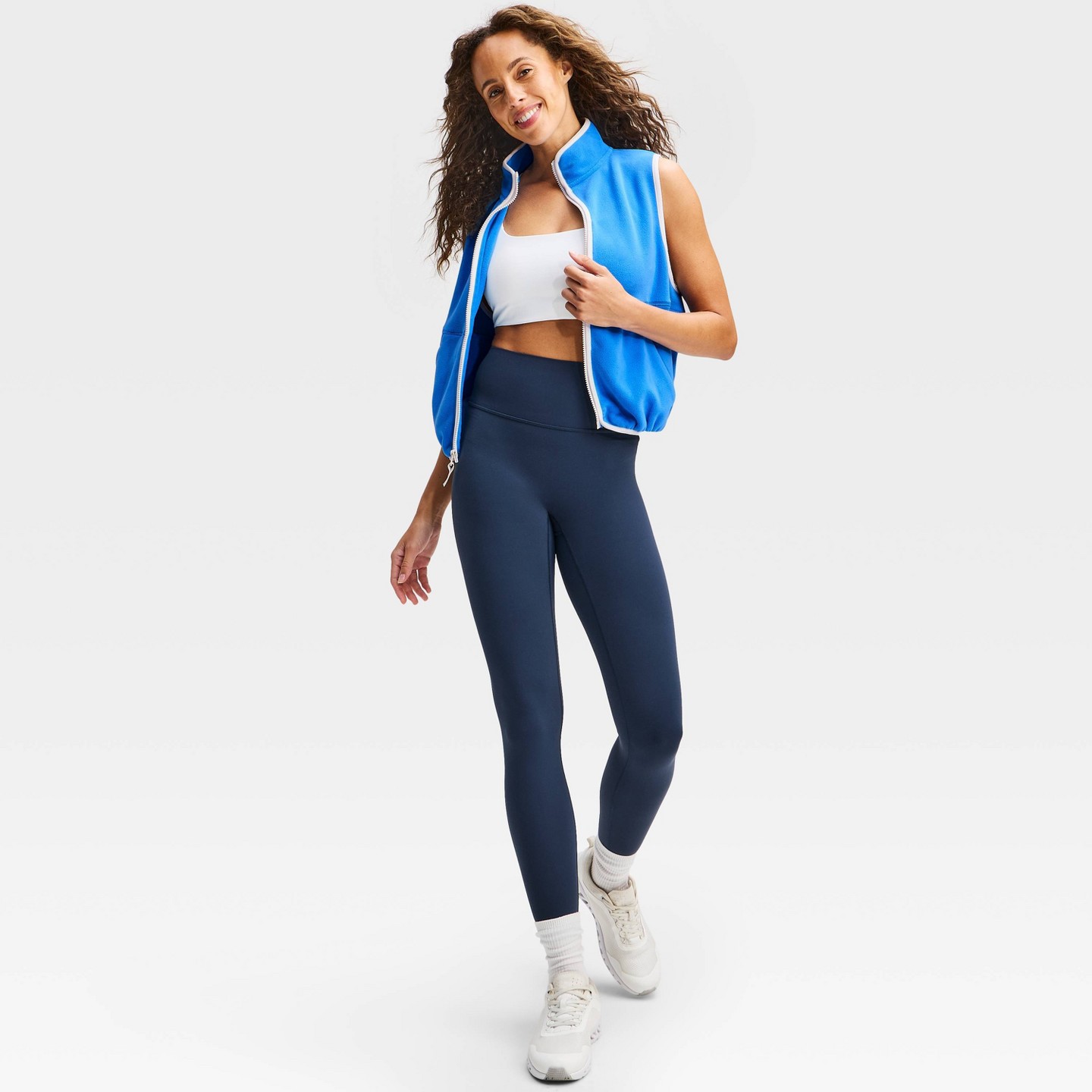 Женский жилет All In Motion Microfleece Full Zip Vest, цвет: Синий — фото 3