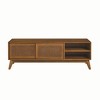 Modern Rattan TV Stand For TV Up To 65 Inch Entertainment Center Media Console Cabinet With Sliding Door,abstract,Light Wood,59in,4.92ft - 3 of 4