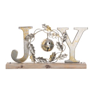 Transpac Metal 10.5 in. Silver Christmas Joy Bell Word Decor - 1 of 1