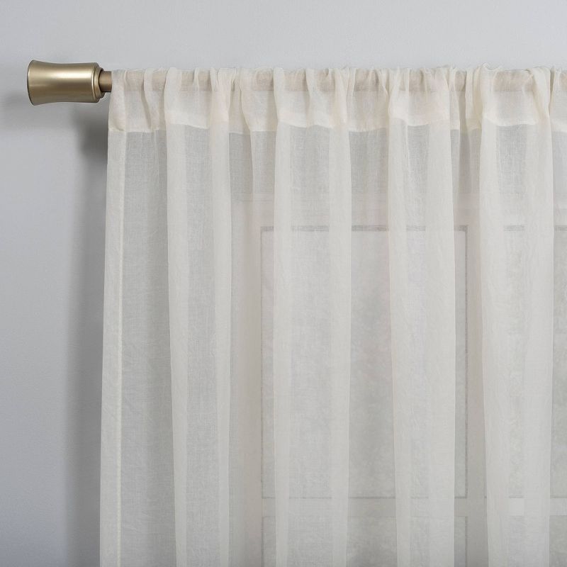 No. 918 Sheer Avril Crushed Texture Rod Pocket Curtain Panel, 3 of 13