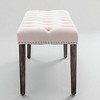 Mshliw Velvet Upholstered Tufted Bench Ottoman, Elegant Dining Bench Bedroom Footrest Accent Bench with Wooden Legs for Entryway or Living Room - 4 of 4
