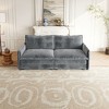 Corduroy Fabric 2-Seater Loveseat Sofa Couch with Deep Seat and 2 Pillows for Living Room, Bedroom - 3 of 4