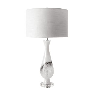 nuLOOM Dayton 30" Glass Marbleized Table Lamp Lighting - Off White 30" H x 16" W x 16" D