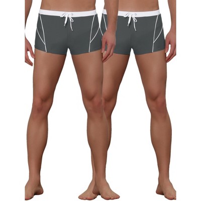 Lars Amadeus Men's Summer Surfing Contrast Color Drawstring Swim Board Shorts 2 Pack