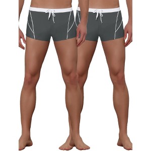 Lars Amadeus Men's Summer Surfing Contrast Color Drawstring Swim Board Shorts 2 Pack - 1 of 4