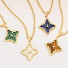 14K Gold Plated Clover Pendant Necklace - Dainty Adjustable CZ Charm Choker, Lucky Jewelry for Women - 4 of 4