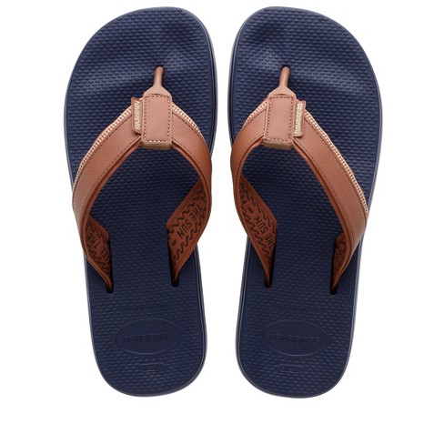 Meyella Klokje nietig Havaianas Men's Urban Blend Flip Flop Sandals With Leather Strap - Navy Blue,  13 : Target