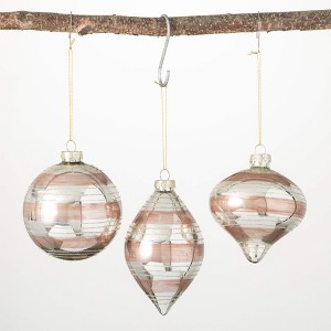4"H  4.75"H and 5.25"H Sullivans Gold Striped Drop Ornaments - Set of 3  Gold Christmas Ornaments - 1 of 2