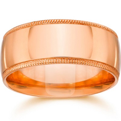 Pompeii3 10mm Milgrain 14K Rose Gold Polished Wedding Band