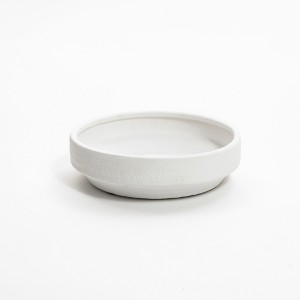LuxenHome White Terracotta 11.2-Inch Round Indoor and Outdoor Bowl Vase - 1 of 4