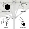 JONATHAN Y Beverly 9 ft. Designer Classic Scalloped Fringe Half Market Patio Umbrella with Crank, Push Button Tilt and UV Protection - 2 of 4
