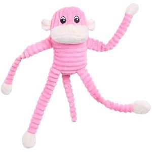 ZippyPaws Crinkle Monkey - Interactive Dog Toys to Keep Them Busy, Squeaky Plush Pet Toy for All Breeds, Cute Gift for Small, Pink - 1 of 1