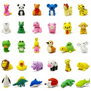 Wrapables 30pcs Mini Animal Eraser Pets, 3D Puzzle Erasers - 1 of 4