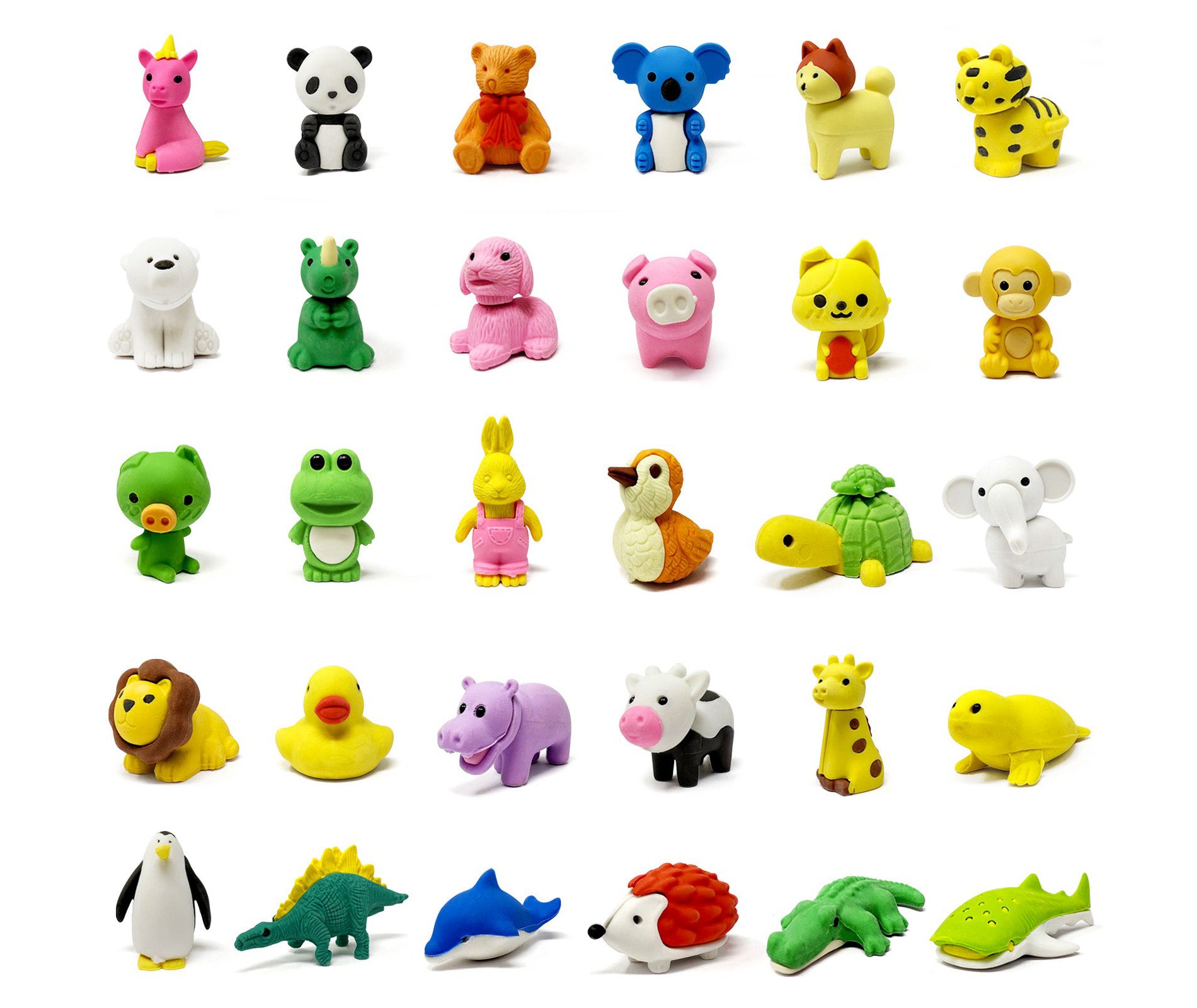 Wrapables 30pcs Mini Animal Eraser Pets, 3D Puzzle Erasers