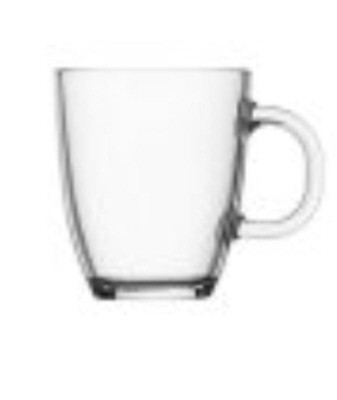 Vintage Pair Bodum Bistro Glass Mugs - 2 Glass Tea or Coffee Cup Black  Handle & Silver tone Band - 2 Mod Modern Retro Glass Beverage Cups